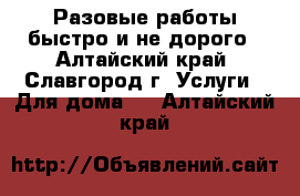 Разовые работы быстро и не дорого - Алтайский край, Славгород г. Услуги » Для дома   . Алтайский край